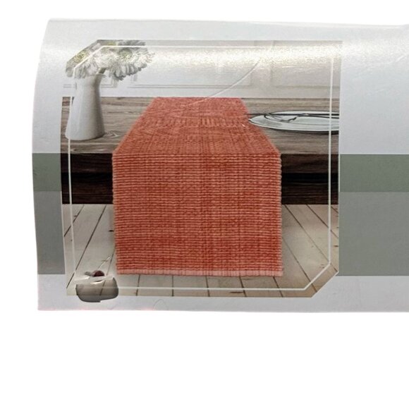 Room & Retreat Table Runner ~ Cotton ~ Coral Color ~ 14x72 inches - Picture 2 of 4